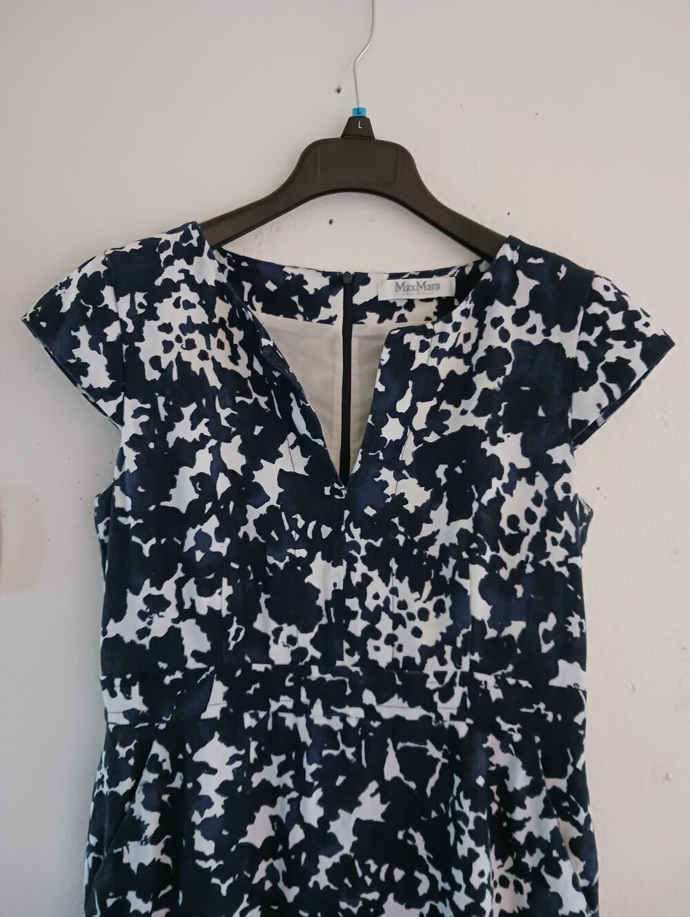 MaxMara Cap Sleeve Linen Print Dress